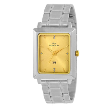 Maxima E-CO Men Gold Dial Analogue Watch - 40115CMGI